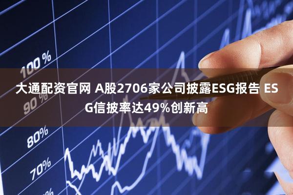 大通配资官网 A股2706家公司披露ESG报告 ESG信披率达49%创新高